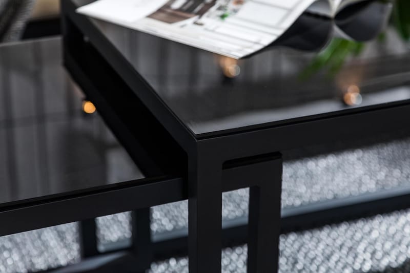 ASPVIK Loungegrupp Utomhus Svart/Teak - Svart / Beiga dynor - Utemöbler - Utegrupp - Loungegrupp