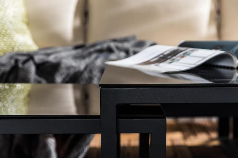 ASPVIK Loungegrupp Utomhus Svart/Teak - Svart / Beiga dynor - Utemöbler - Utegrupp - Loungegrupp