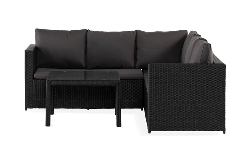 BAHAMAS LIGHT Loungegrupp Glas/Konstrotting/Svart - Loungegrupp