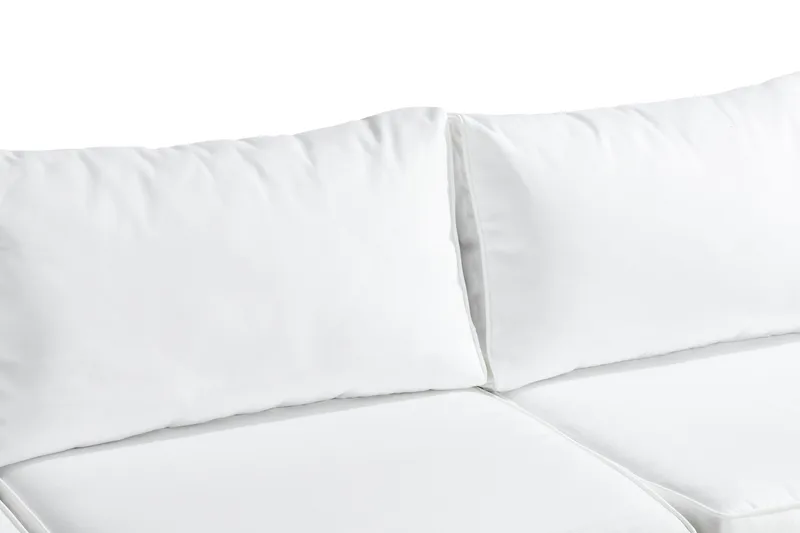 Bahamas Liten Loungegrupp Utomhus - 3-sits Litet Loungeset i Konstrotting för Uteplats och Balkong - Svart / Vita dynor - Utemöbler - Utegrupp - Loungegrupp