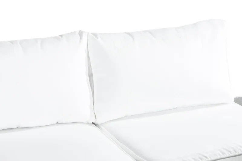 Bahamas Liten loungegrupp utomhus - Soffgrupp till balkong 3-sits Litet loungeset konstrotting utemöbler - Svart / Vita dynor - Utemöbler - Utegrupp - Loungegrupp