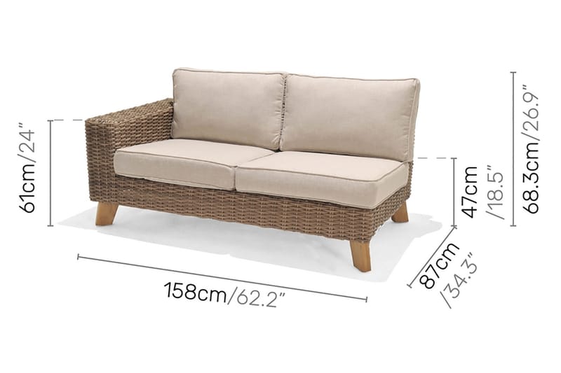 BAHAMAS Loungegrupp Utomhus 3-4-sits Beige - Utemöbler - Utegrupp - Loungegrupp