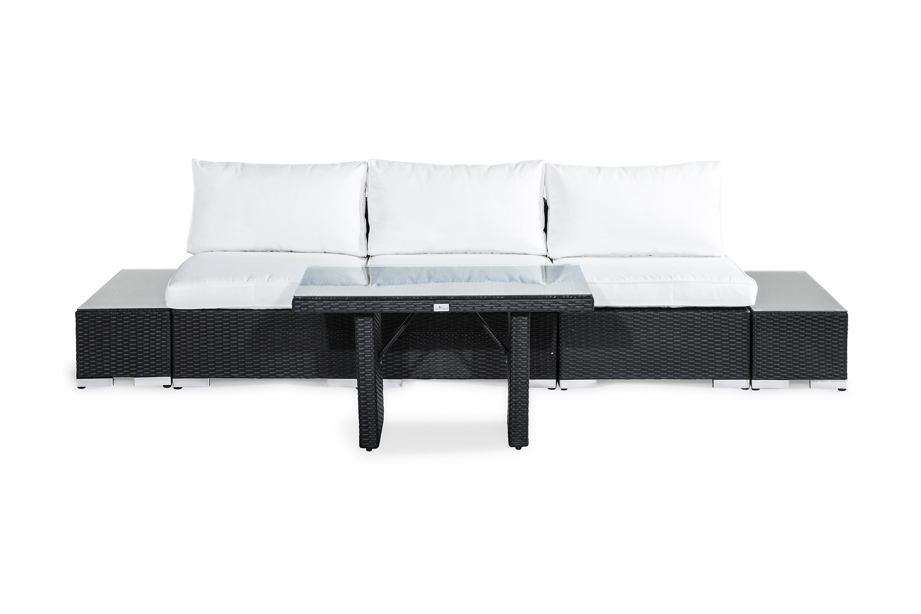 bahamas loungegrupp utomhus 3-sits bord avslut svart -