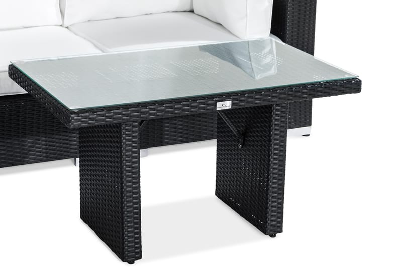 BAHAMAS Loungegrupp Utomhus 3-sits Bord Fåtölj Svart - Utemöbler - Loungemöbler