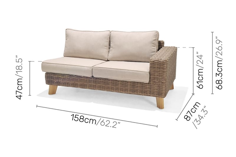 BAHAMAS Loungegrupp Utomhus 4-sits Beige - Utemöbler - Utegrupp - Loungegrupp