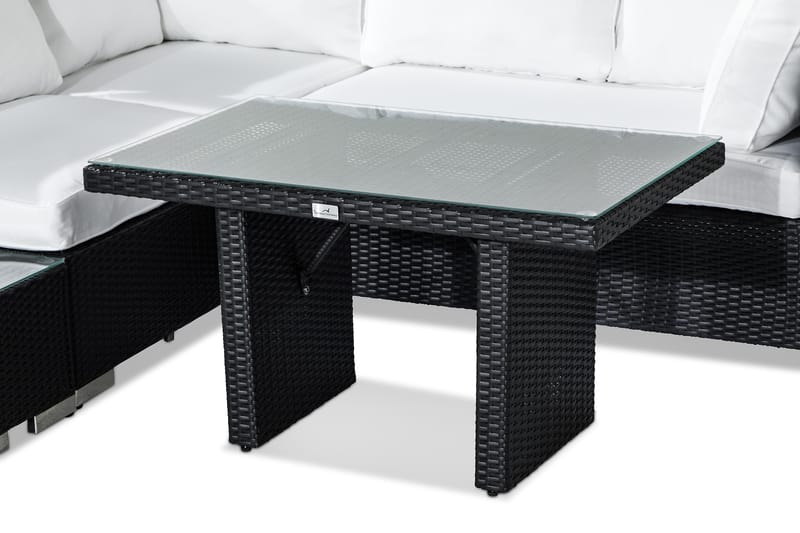 BAHAMAS Loungegrupp Utomhus 4-sits Bord Avslut Svart - Utemöbler - Loungemöbler