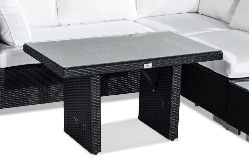 BAHAMAS Loungegrupp Utomhus 4-sits Bord Avslut Svart - Utemöbler - Loungemöbler