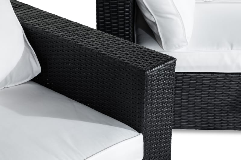 BAHAMAS Loungegrupp Utomhus 4-sits Bord Fåtölj Svart - Utemöbler - Loungemöbler