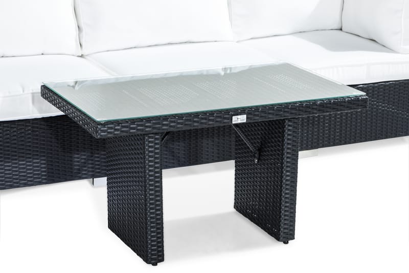 BAHAMAS Loungegrupp Utomhus 4-sits Bord Svart - Utemöbler - Loungemöbler
