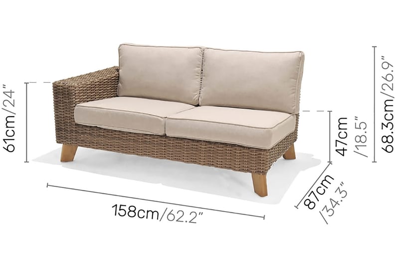 BAHAMAS Loungegrupp Utomhus 5-sits Beige - Utemöbler - Utegrupp - Loungegrupp