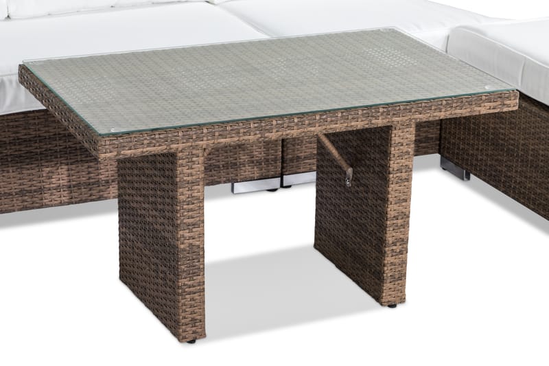 BAHAMAS Loungegrupp Utomhus 5-sits Bord Divan Sand - Utemöbler - Loungemöbler