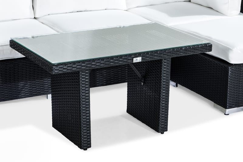 BAHAMAS Loungegrupp Utomhus 5-sits Bord Fåtölj Divan Svart - Utemöbler - Loungemöbler