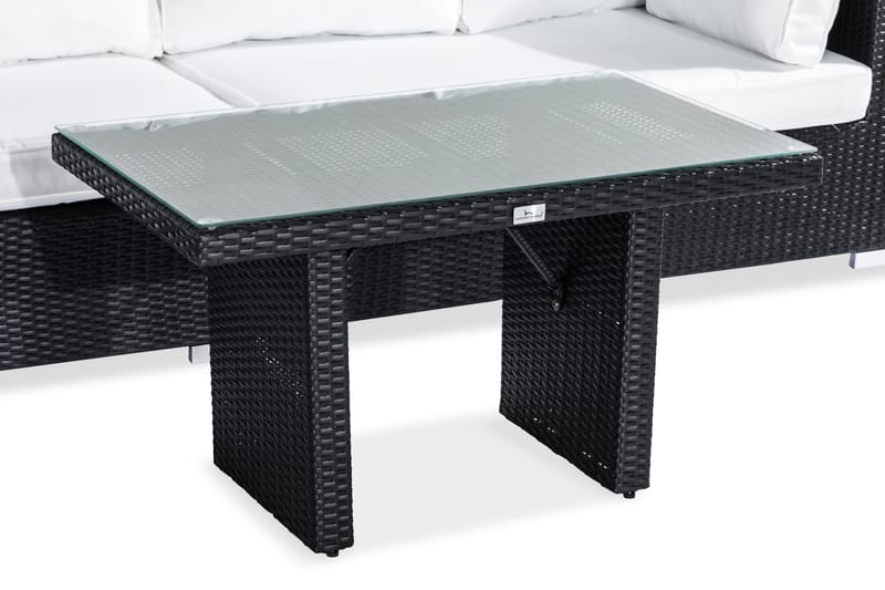 BAHAMAS Loungegrupp Utomhus 5-sits Bord Fåtölj Svart - Utemöbler - Loungemöbler