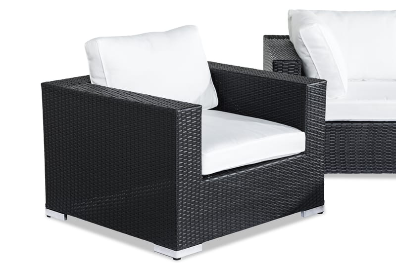 BAHAMAS Loungegrupp Utomhus 5-sits Bord Fåtölj Svart - Utemöbler - Loungemöbler