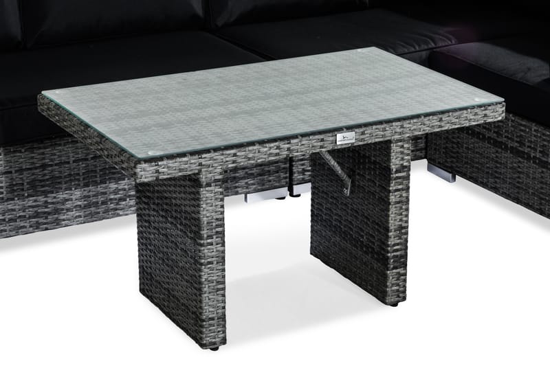 BAHAMAS Loungegrupp Utomhus 5-sits Bord Grå - Utemöbler - Loungemöbler