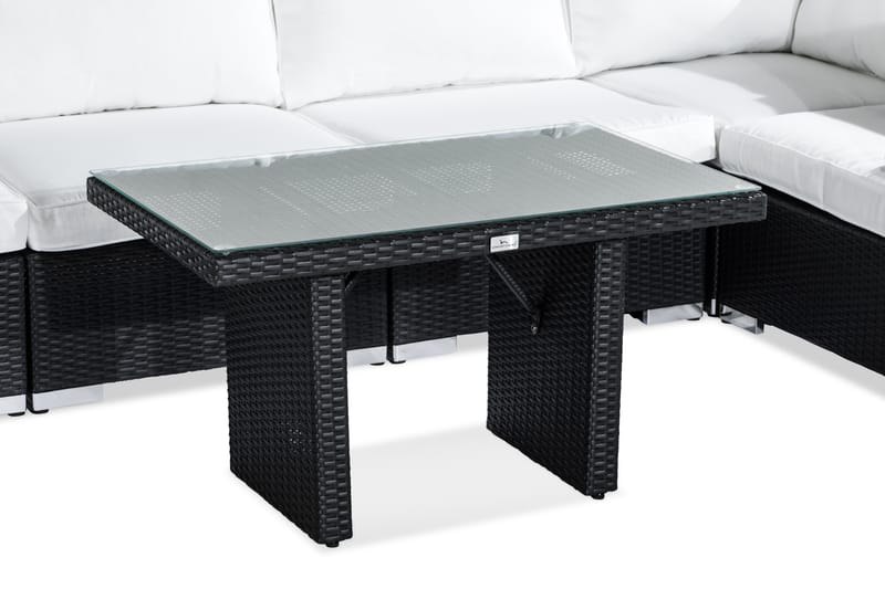 BAHAMAS Loungegrupp Utomhus 5-sits Bord Svart - Utemöbler - Loungemöbler