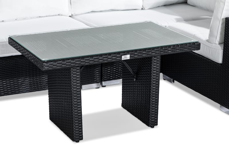 BAHAMAS Loungegrupp Utomhus 5-sits Bord Svart - Utemöbler - Loungemöbler