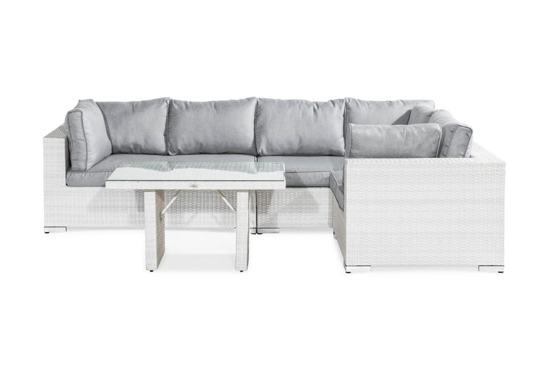 BAHAMAS Loungegrupp Utomhus 5-sits Bord Vit - Utemöbler - Loungemöbler