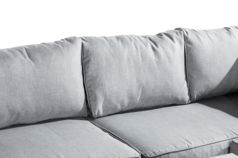 BAHAMAS Loungegrupp Utomhus 5-sits Bord Vit - Utemöbler - Loungemöbler