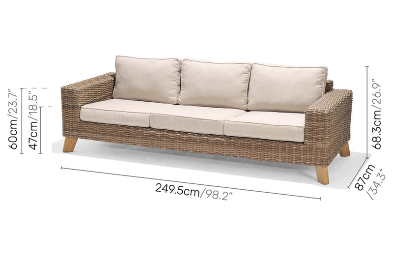 BAHAMAS Loungegrupp Utomhus 6-sits Beige - Utemöbler - Utegrupp - Loungegrupp