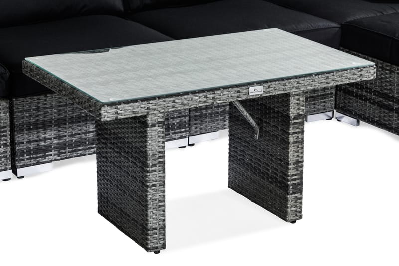 BAHAMAS Loungegrupp Utomhus 6-sits Bord Fåtölj Divan Grå - Utemöbler - Loungemöbler