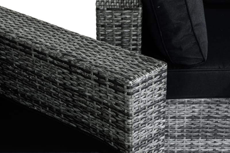 BAHAMAS Loungegrupp Utomhus 6-sits Bord Fåtölj Divan Grå - Utemöbler - Loungemöbler