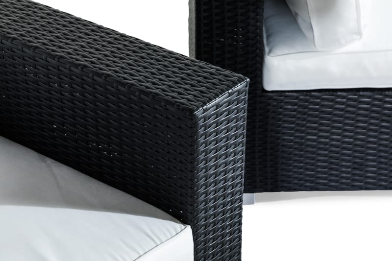 BAHAMAS Loungegrupp Utomhus 6-sits Bord Fåtölj Divan Svart - Utemöbler - Loungemöbler