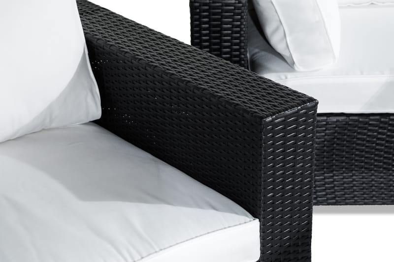 BAHAMAS Loungegrupp Utomhus 6-sits Bord Fåtölj Divan Svart - Utemöbler - Loungemöbler
