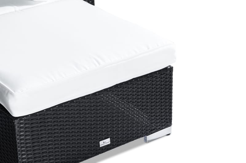 BAHAMAS Loungegrupp Utomhus 6-sits Bord Fåtölj Divan Svart - Utemöbler - Loungemöbler
