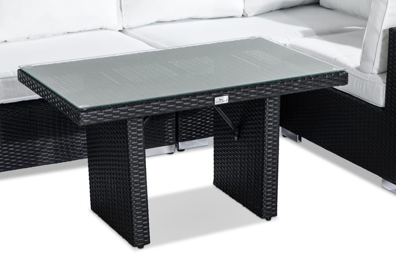 BAHAMAS Loungegrupp Utomhus 6-sits Bord Fåtölj Svart - Utemöbler - Loungemöbler