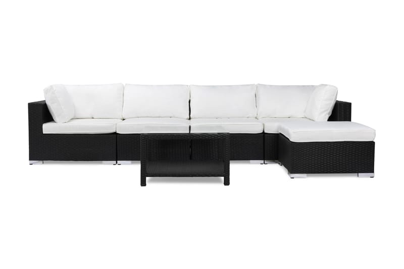 BAHAMAS Loungegrupp Utomhus Medium + Bord 75 + Divan Svart - Utemöbler - Loungemöbler