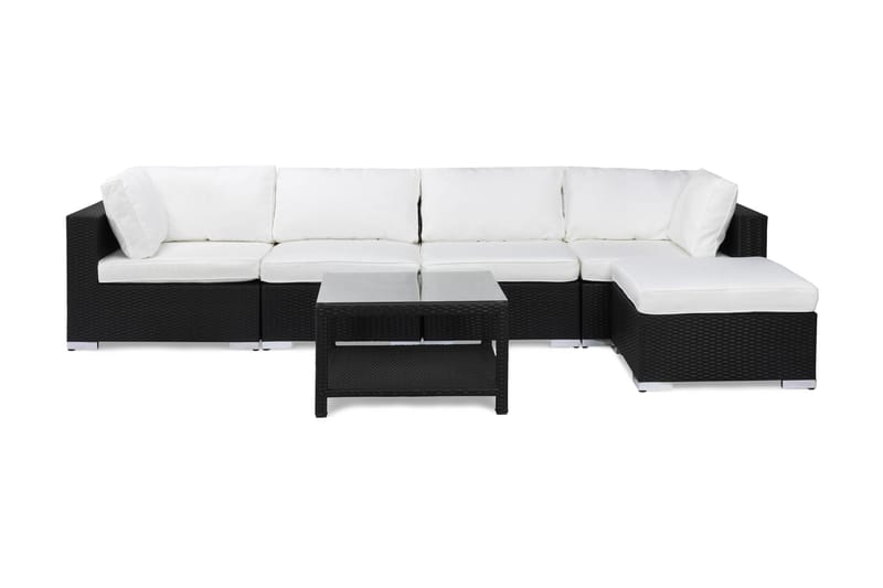 BAHAMAS Loungegrupp Utomhus Medium + Bord 75 + Divan Svart - Utemöbler - Loungemöbler