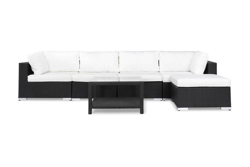 BAHAMAS Loungegrupp Utomhus Medium + Bord 75 + Divan Svart - Utemöbler - Loungemöbler