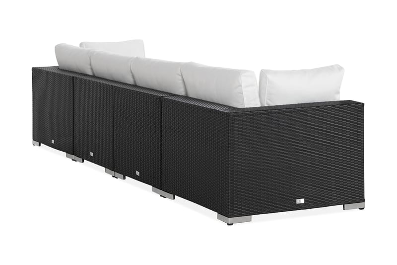 BAHAMAS Loungegrupp Utomhus Medium + Divan Svart - Utemöbler - Loungemöbler