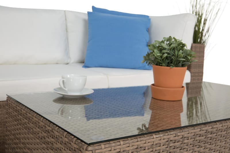 BAHAMAS Loungegrupp Utomhus Small + Bord + Divan Sand - Utemöbler - Loungemöbler