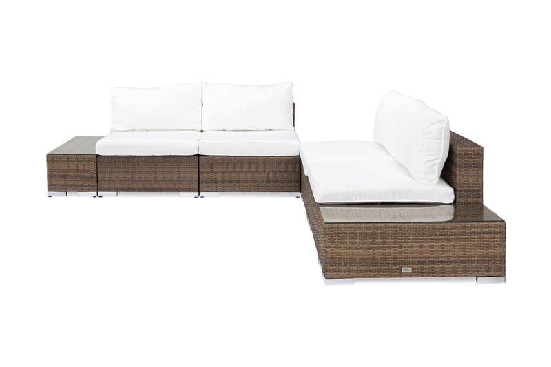 BAHAMAS Loungegrupp Utomhus Small + Divan + 2 Sidobord Sand - Utemöbler - Loungemöbler