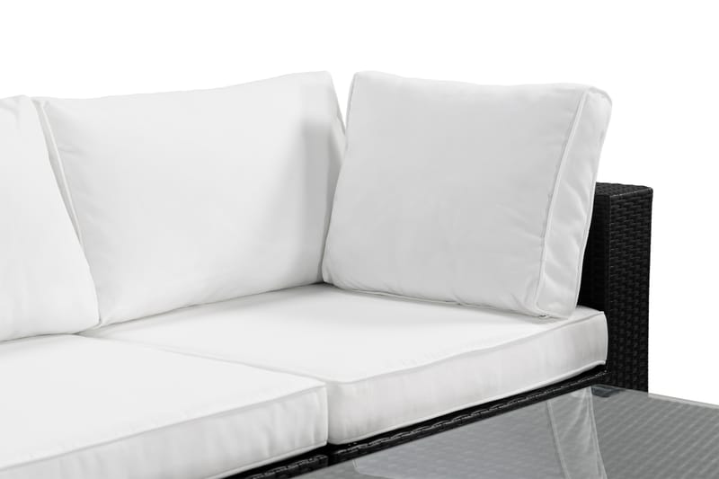 BAHAMAS Loungesoffa 2-sits + Bord + 2 Fåtöljer Svart - Loungemöbler - Loungegrupp