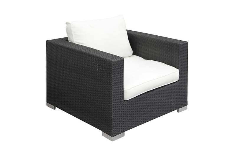 BAHAMAS Loungesoffa Utomhus Utomhus 4-sits + Bord + 2 Fåtöljer Svart - Utemöbler - Loungemöbler