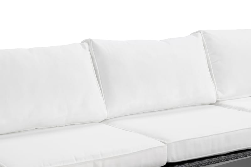 BAHAMAS Loungesoffa Utomhus Utomhus 4-sits + Bord Hylla + 2 Fåtöljer Svart - Utemöbler - Loungemöbler