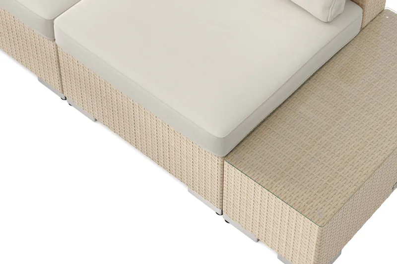 Bahamas utesoffa 3-sits med bord - Beige - Utemöbler - Utegrupp - Loungegrupp