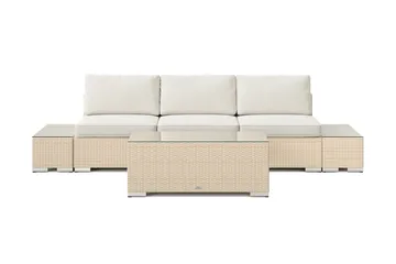 Bahamas utesoffa 3-sits med bord - Beige - Utemöbler - Utegrupp - Loungegrupp