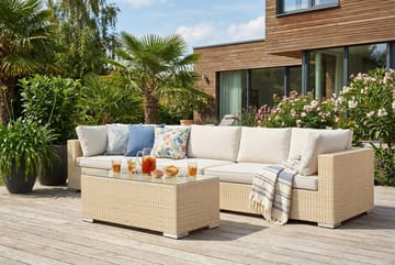 Bahamas utesoffa 5-sits med bord - Beige - Utemöbler - Utegrupp - Loungegrupp