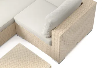 Bahamas utomhus hörnsoffa 5-sits vändbar med bord - Beige - Utemöbler - Utegrupp - Loungegrupp