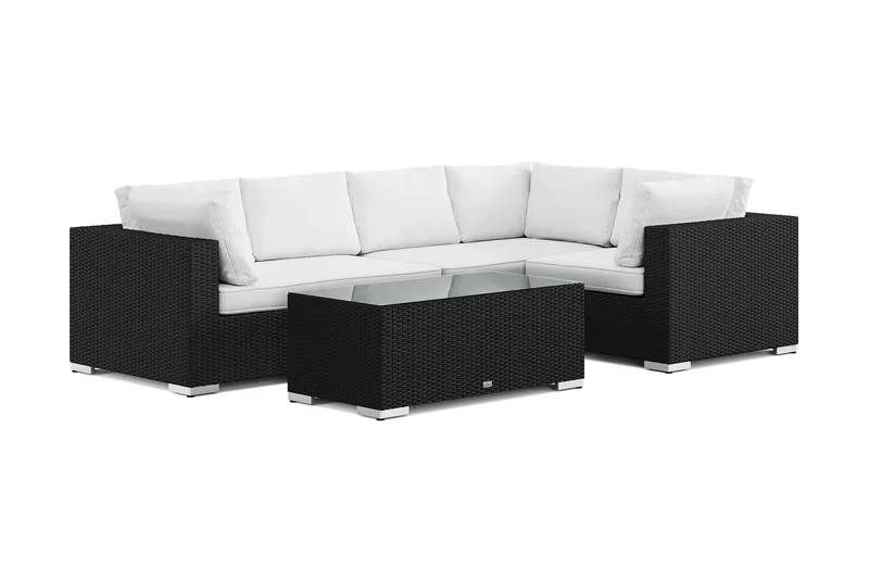 Bahamas utomhus hörnsoffa 5-sits vändbar med bord, Svart