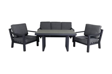 Barcelona Loungegrupp Svart - Venture Home - Utemöbler - Utegrupp - Loungegrupp