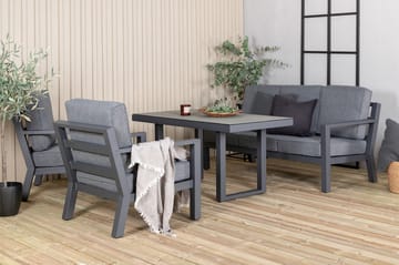 Barcelona Loungegrupp Svart - Venture Home - Utemöbler - Utegrupp - Loungegrupp
