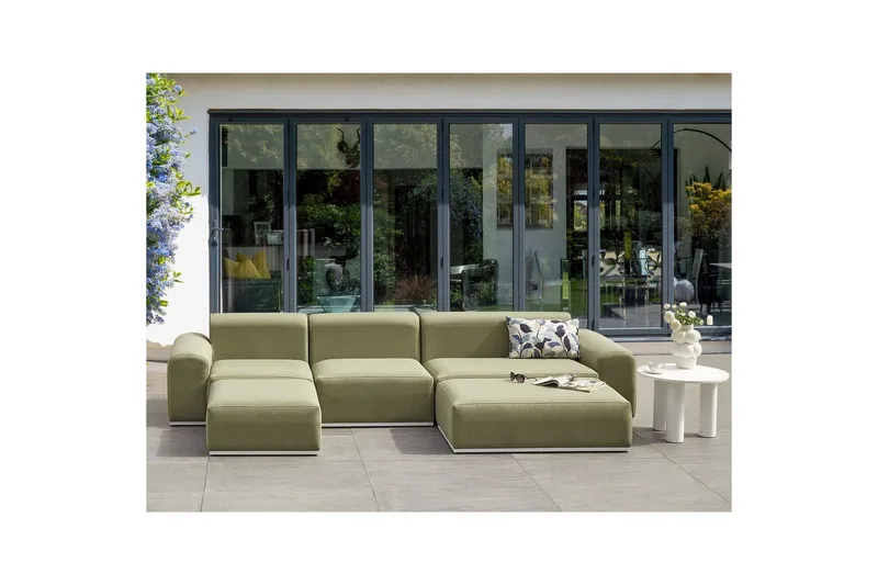 Loungegrupp Battifollo Grön/Vit - Grön/Vit - Utemöbler - Utegrupp - Loungegrupp