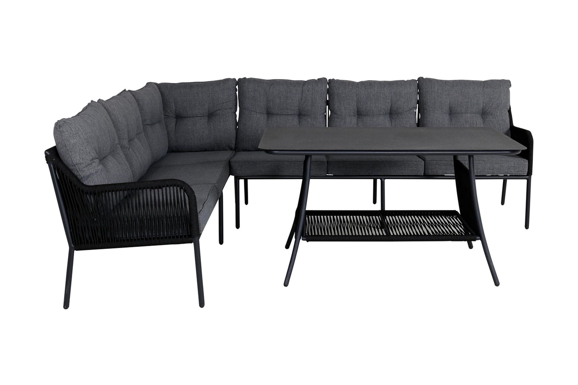 berlin hörnloungegrupp utomhus svart/grå - venture home