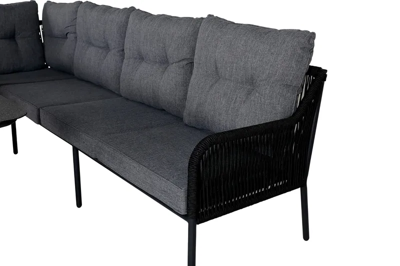 Berlin HörnLoungegrupp Utomhus Svart/Grå - Venture Home - Utemöbler - Utegrupp - Loungegrupp
