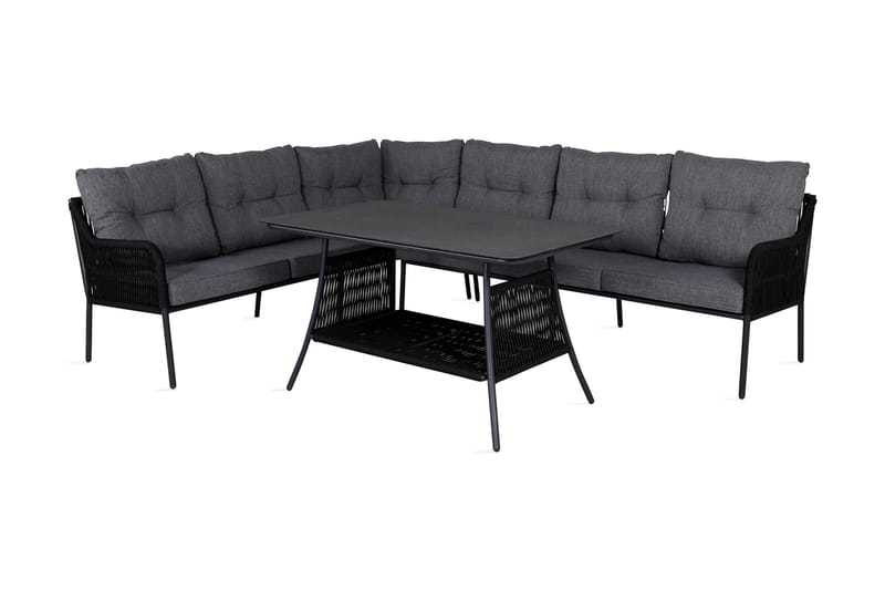 Berlin HörnLoungegrupp Utomhus Svart/Grå - Venture Home - Utemöbler - Utegrupp - Loungegrupp